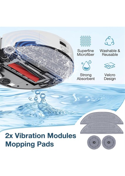S8 Max Ultra / Maxv Robot Süpürge Yedek Parçası Için 10 Adet Mop Pad Yedeği Yıkanabilir ve Tekrar Kullanılabilir Bez (Yurt Dışından)