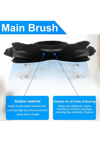 14 Adet Aksesuar Kiti Clean L50 / L50 / L60 Hibrit Robot Süpürge Ana Yan Fırça Filtreleri Toz Torbası (Yurt Dışından)