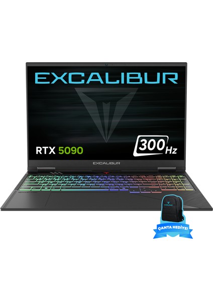 Excalibur G920.1490-DF90A-E Intel Core i9-14900HX 32GB DDR5 RAM 1TB NVME SSD 24GB RTX5090 Windows 11 Home 300HZ Oyuncu Laptop