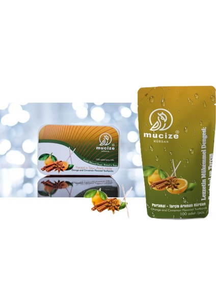 2´li Set(1 Metal Kutu +1 Refill DOYPAK).200X Portakal-Tarçın Aromalı Kürdan Değişik Meyve Tatlarında Nefes Ferahlığı
