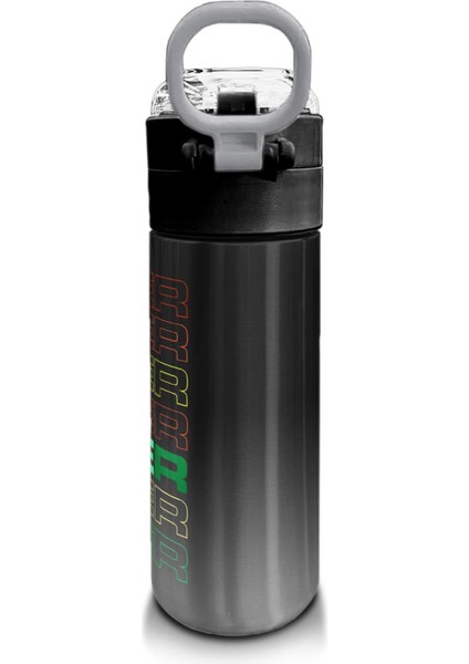 Kids Siyah Gri Gamer Desenli Pipetli ve Direkt Içim Çelik Termos 500 ml 31853 modelleri