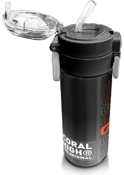 Kids Siyah Gri Gamer Desenli Pipetli ve Direkt Içim Çelik Termos 500 ml 31853 indirimleri