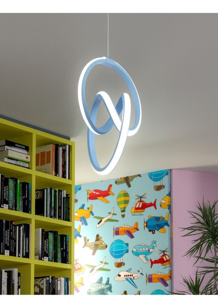Modern Anna Tekli LED Avize Mavi