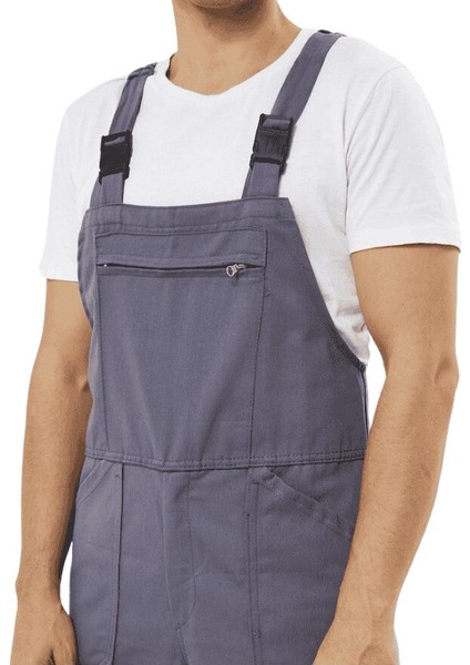 16/12 Gabardin Kumaş Bahçıvan Tulum Gri