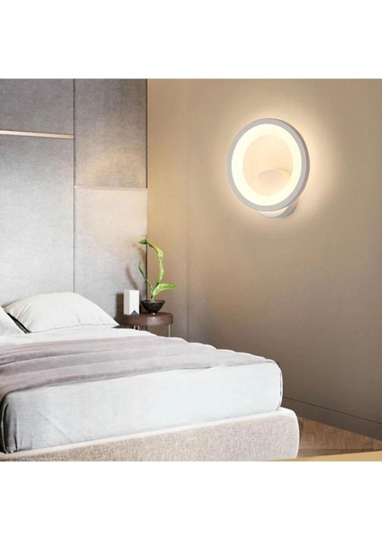 Modern Benedetta Beyaz Lüks Modern Günışığı Ledli Duvar Lambası Ledli Aplik