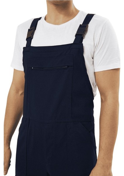 16/12 Gabardin Kumaş Bahçıvan Tulum Lacivert