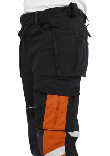 Harman Kumaş Cepli Likralı Iş Pantolonu Siyah