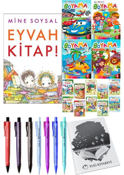 Eyvah Kitap! ve 4'lü Maskeli Boyama 10'lu Hikaye