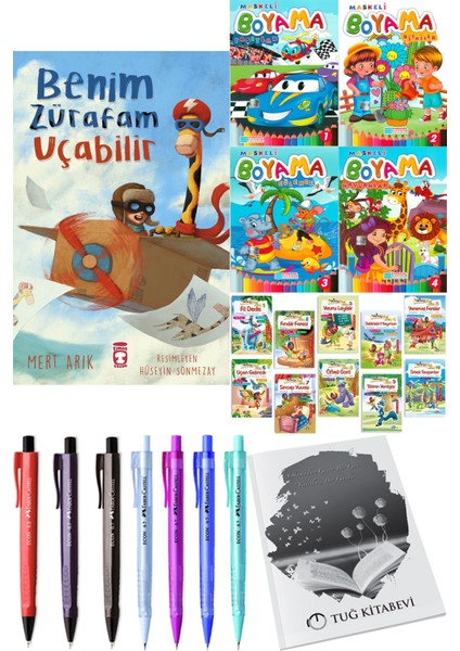 Benim Zürafam Uçabilir ve 4'lü Maskeli Boyama 10'lu Hikaye