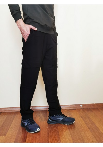 Erkek Siyah Kargo Cepli Lastikli Bel Pantolon 2049-02