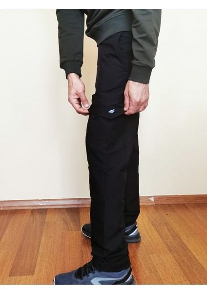 Erkek Siyah Kargo Cepli Lastikli Bel Pantolon 2049-02 modelleri