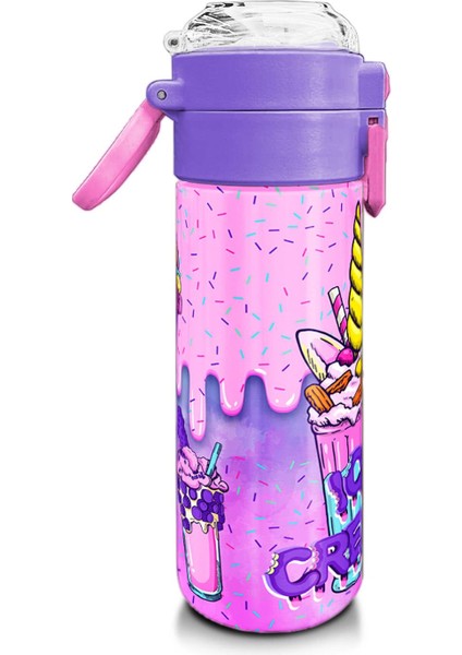 Kids Pembe Mor Milkshake Dondurma Desenli Pipetli ve Direkt Içim Çelik Termos 500 ml 31950 fiyatları