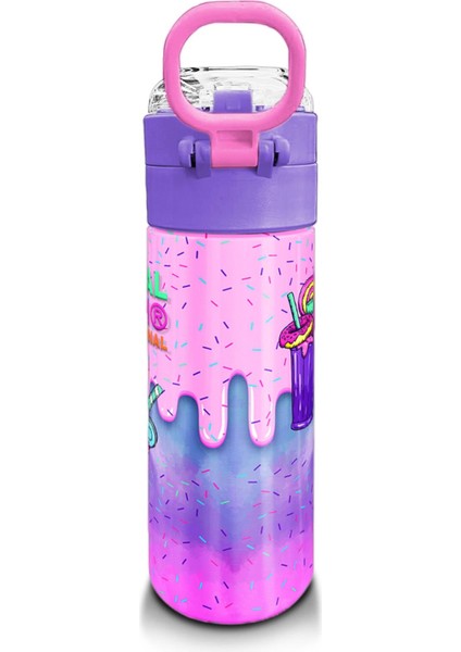 Kids Pembe Mor Milkshake Dondurma Desenli Pipetli ve Direkt Içim Çelik Termos 500 ml 31950 modelleri