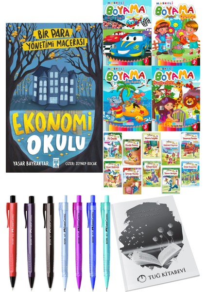 Ekonomi Okulu Bir Para Yönetimi Macerası ve 4'lü Maskeli Boyama 10'lu Hikaye