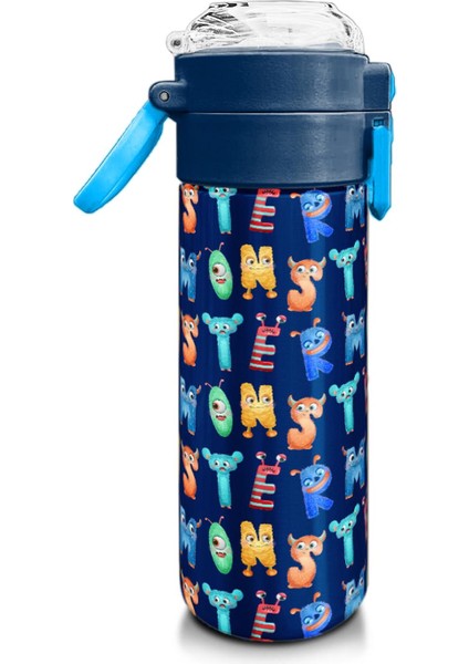 Kids Lacivert Neon Sarı Desenli Pipetli ve Direkt Içim Çelik Termos 500 ml 31935 fiyatları