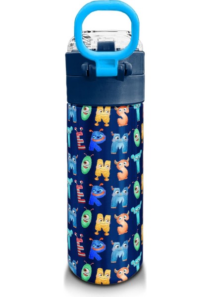 Kids Lacivert Neon Sarı Desenli Pipetli ve Direkt Içim Çelik Termos 500 ml 31935 modelleri