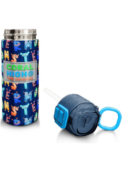 Kids Lacivert Neon Sarı Desenli Pipetli ve Direkt Içim Çelik Termos 500 ml 31935 fırsatları