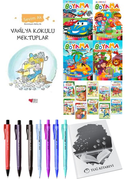 Vanilya Kokulu Mektuplar ve 4'lü Maskeli Boyama 10'lu Hikaye