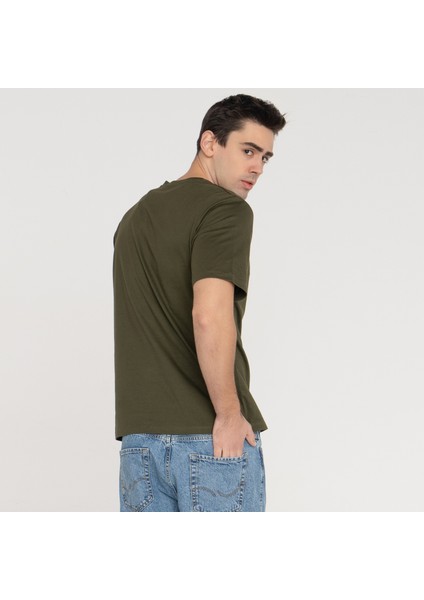 Erkek Gögüs Logo Baskili %100 Pamuklu Tisört - Stars