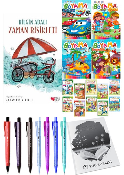 Zaman Bisikleti 1 ve 4'lü Maskeli Boyama 10'lu Hikaye