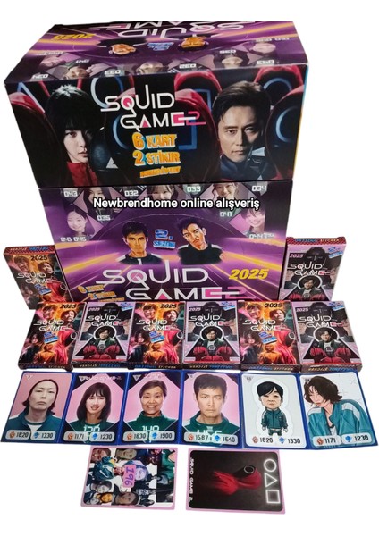 Squid Game 2.sezon 2025(48 Mini Kutu 288 Adet Karakter Kartı 96 Adet Karakter Sticker)Kaliteli Baskı Oyun Kağıtları