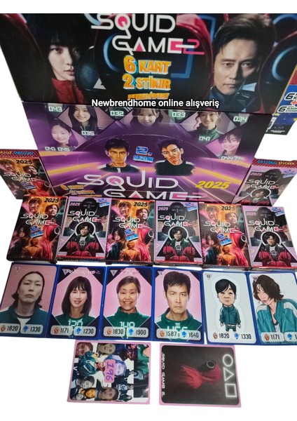 Squid Game 2.sezon 2025(48 Mini Kutu 288 Adet Karakter Kartı 96 Adet Karakter Sticker)Kaliteli Baskı Oyun Kağıtları