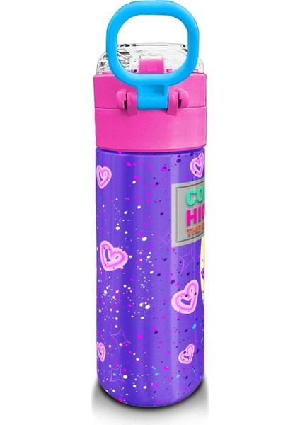 Kids Mor Pembe Anime Kız Desenli Pipetli ve Direkt Içim Çelik Termos 500 ml 31942 modelleri