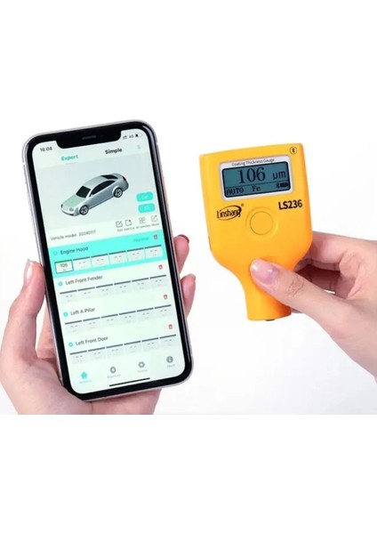 LS236 Linshang Bluetooth'lu Boya Ölçüm Cihazı Demir Alüminyum Galvaniz Ölçer 5000 Um modelleri