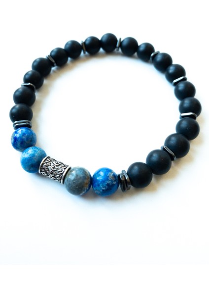 Lapis Lazuli & Mat Oniks & Hematit Bileklik