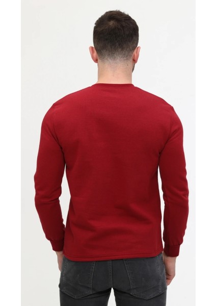 İki İplik Sıfır Yaka Bordo Sweatshirt modelleri