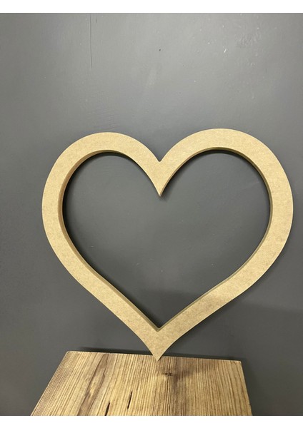 Içi Boşaltılmış Kalp Dekoru 40 x 42 cm Çapında 18 cm Kalınlığında Ham Mdf fiyatları