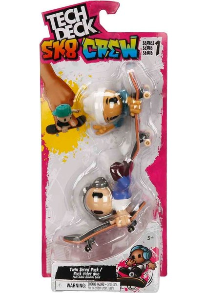 Sk8 Crew Figürlü Parmak Kaykayı 2’li Paket - Gri Kulaklıklı ve Beyaz Şapkalı fiyatları