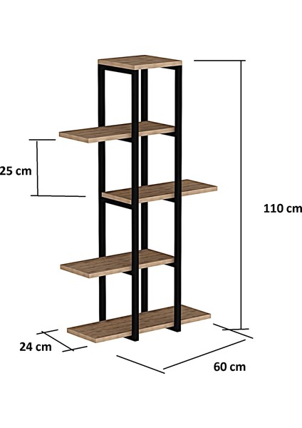 Bahar Çiçeklik 5 Raflı Metal Siyah fırsatları