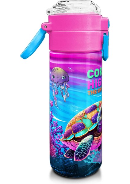Kids Pembe Mor Kaplumbağa Desenli Pipetli ve Direkt Içim Çelik Termos 500 ml 31957 fiyatları