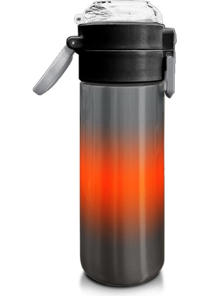 Kids Gri Turuncu Renk Geçişli Pipetli ve Direkt Içim Çelik Termos 500 ml 31949 fiyatları