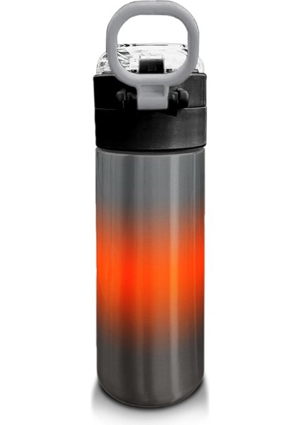 Kids Gri Turuncu Renk Geçişli Pipetli ve Direkt Içim Çelik Termos 500 ml 31949 modelleri