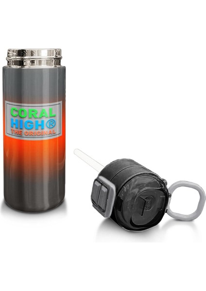 Kids Gri Turuncu Renk Geçişli Pipetli ve Direkt Içim Çelik Termos 500 ml 31949 fırsatları