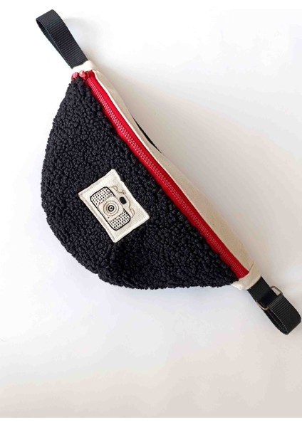 Vintage Camera Black Teddy Nakışlı El Yapımı Bel Çantası fiyatları
