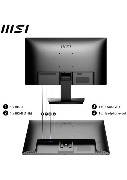 Msı 21.5 Va Pro MP223 1ms 100HZ HDMI Ev Ofis Tip Monitör 1920X1080