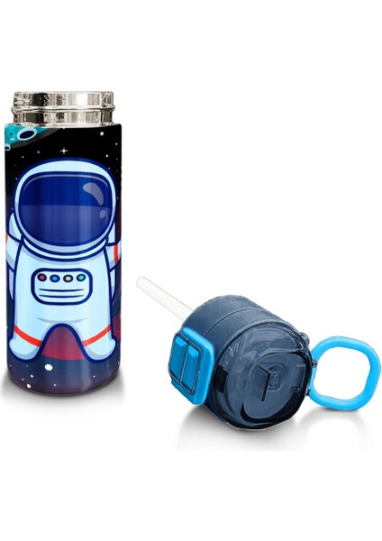 Kids Saks Mavi Astronot Desenli Pipetli ve Direkt Içim Çelik Termos 500 ml 31933 fırsatları