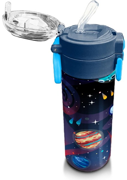 Kids Saks Mavi Astronot Desenli Pipetli ve Direkt Içim Çelik Termos 500 ml 31933 indirimleri