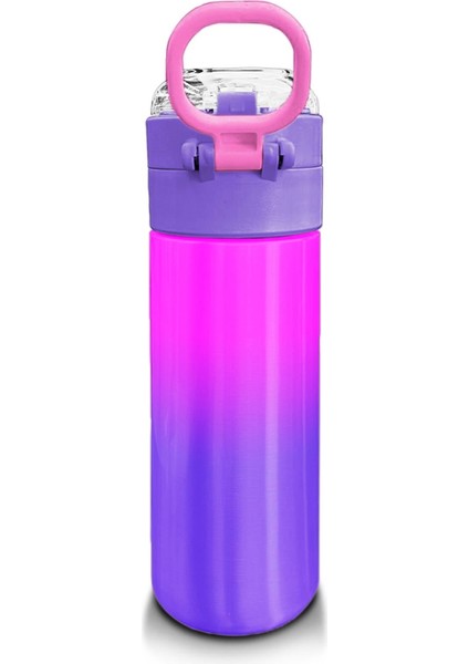 Kids Mor Renk Geçişli Desenli Pipetli ve Direkt Içim Çelik Termos 500 ml 31963 modelleri