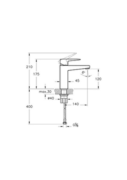 Root Square A42731 Yüksek Lavabo Bataryası, Krom