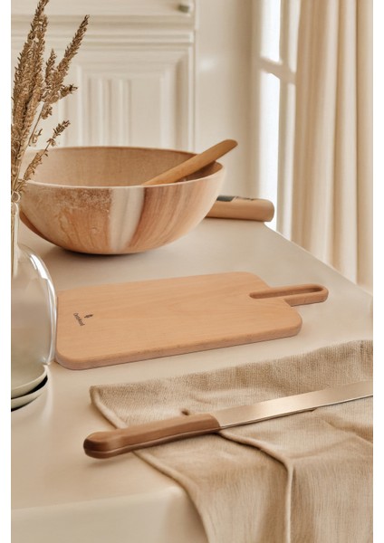 Yekpare Masif Ahşap Sunum Tahtası Kesme Tahtası Kayın Large