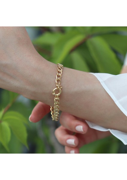 Gurmet Modeli Gold Kaplama Hallow Bileklik