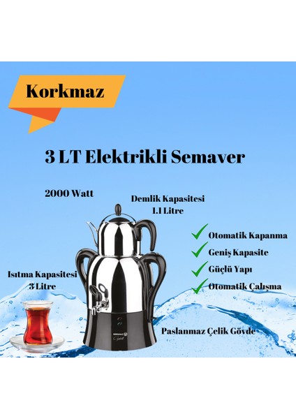 Çaykolik 3 Lt Elektrikli Semaver fiyatları