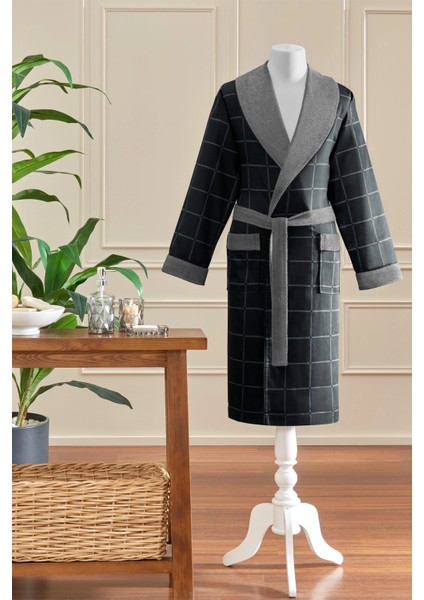 Nera Maskülen Şal Yaka Bornoz L - Gri