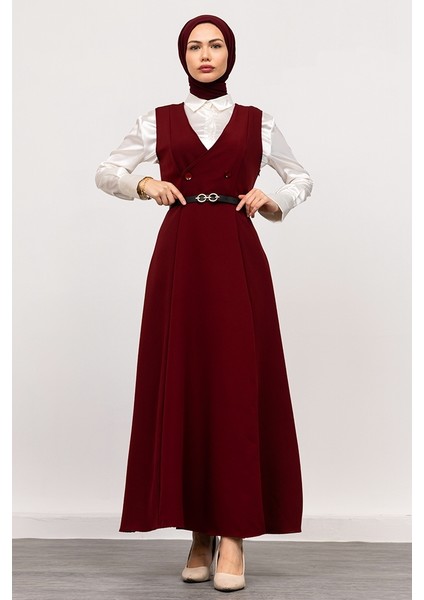 Erves Düğmeli Jile 1399 - Bordo