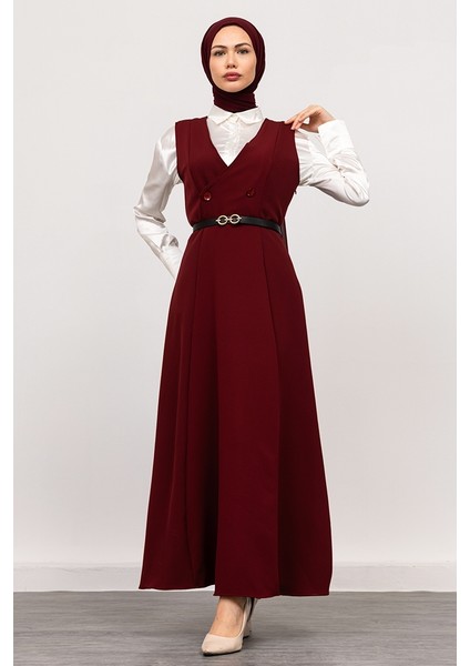 Erves Düğmeli Jile 1399 - Bordo modelleri