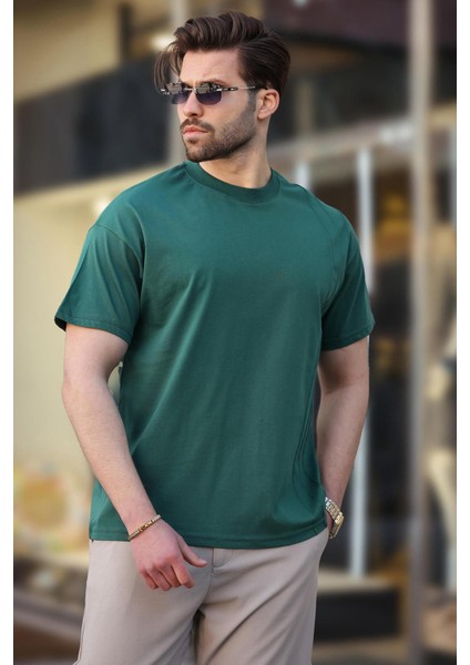 Yeşil Overfit Erkek T-Shirt E7130 fiyatları